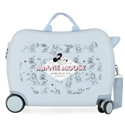 Imagen de Joumma Disney Minnie American Darling Maleta Infantil Azul 50x38x20 cms Rígida ABS Cierre de combinación Lateral 38L 1,8 kgs 2 Ruedas Equipaje Mano