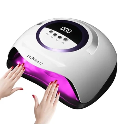 Imagen de DMJWAN Lámpara UV para Uñas de gel, Profesional 300W Diseño con 72 LEDs, Sensor Automatico, 4 Temporizadores