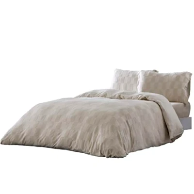 Imagen de NATURALS Funda Nordica Reversible Cama 135 100% Algodon Juego de edredon para 220x220 cm + 1 Almohada 45x155 Elba Beige