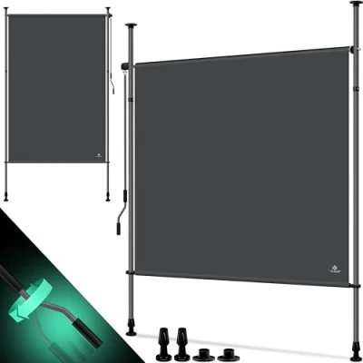 Imagen de KESSER® toldo Vertical Exterior 200 x 310 cm, Extensible y Opaco, con manivela sin Agujeros, protección Visual Cortavientos para jardín terraza, Resistente al Agua, Antracita