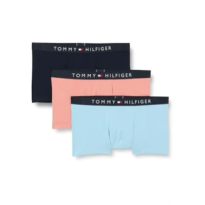 Imagen de Tommy Hilfiger Hombre Pack de 3 Bóxers Trunks Ropa Interior, Multicolor (Sleepy Blue/Des Sky/Teaberry), XXL
