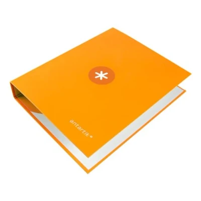 Imagen de CARPETA 4 ANILLAS 40 MM MIXTAS LIDERPAPEL ANTARTIK A4 FORRADA COLOR MOSTAZA