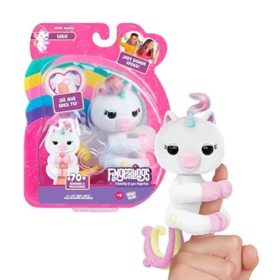 Imagen de Bizak Fingerlings Unicornio Lulu de con más 70 sonidos y reacciones, pelaje para peinar, purpurina en sus patas su propia personalidad (61850005)