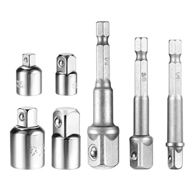 Imagen de Adaptador para Llave de Carraca, Juego 4 Pzas adaptadores 1/4&quot;, 3/8&quot;, 1/2&quot; +Set con 3 1/4&quot; hex 3/8&quot; 1/2&quot;Llave vaso