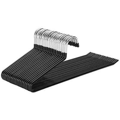 Imagen de SONGMICS, Negro Perchas para Pantalones, Ahorran Espacio, Antideslizantes, Juego, Diseño Abierto, Multifuncional, 38 x 0,5 13 cm, CRI004 20, Metal, pack de Unidades