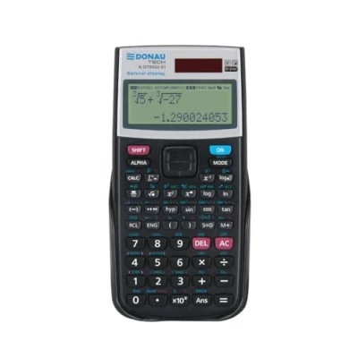 Imagen de DONAU Tech Técnico científico/Calculadora con representación Natural/Solar y batería/ 417 Funciones/Negro/Calculadora Protectora/Calculadora/Funda Deslizante