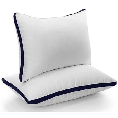 Imagen de Utopia Bedding Almohadas (2 Unidades), 50 x 70 cm Tela de Microfibra con Relleno poliéster 3D, Transpirable y Suave (Azul Marino)