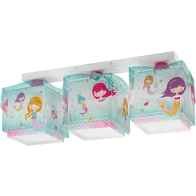 Imagen de Dalber Plafón infantil 3 Luces Mermaids Sirenas, lámparas infantiles