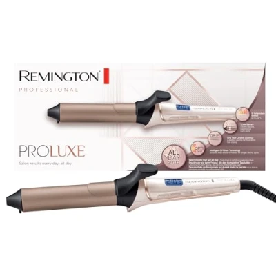 Imagen de Remington Rizador de Pelo Proluxe, Tecnología OPTIHeat, Ondulador con Pinza 32 mm, Rizos Grandes y Ondas Suaves, Peinados Duraderos, Cerámica, Temperatura hasta 210C, Digital, CI9132