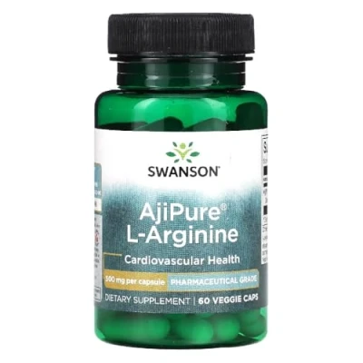 Imagen de Swanson L ARGININE 500 mg Arginina Cápsulas Promueve la Circulación Sanguínea y Apoya Salud Cardiovascular 60