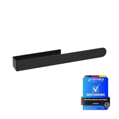 Imagen de Ibergrif M34454B Toalleros Adhesivo 37CM Toallero para Baño Barra Sin Taladro, Acero Inoxidable, Negro