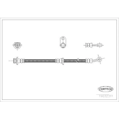 Imagen de CORTECO 19032311 Latiguillos de Freno Eje trasero 552 HONDA: CIVIC 7 Hatchback