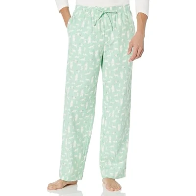 Imagen de Amazon Essentials Pantalón de Pijama en Franela (Disponible Tallas Grandes y Largos Especiales) Hombre, Verde Menta Animales del Bosque, XS
