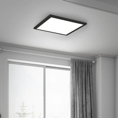 Imagen de BRILONER Leuchten Panel LED, luz de techo plafón, foco techo, 12 vatios, 1300 lúmenes, 4000 kelvin, blanco negro, 295x295x55 mm, 7191 015