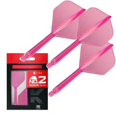 Imagen de Target Darts K Flex Integrated Dart Flight and Shaft, No.2 Rosa (Mediana) Lote de 3 No 2, Plumas y Caña para Dardos Kflex Precision Moulded 2 In 1 Accesorios Profesionales