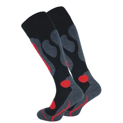 Imagen de Cotton Prime calcetines de esquí para hombre y mujer (2 pares) cálidos térmicos invierno con acolchado, hasta la rodilla,
