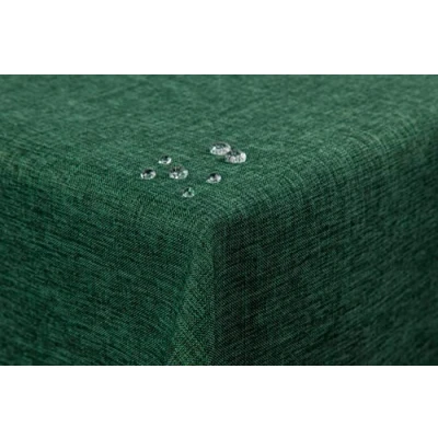 Imagen de texpot Mantel de jardín 130 x 220 cm, color verde oscuro con aspecto lino, efecto loto, antimanchas, no necesita planchado