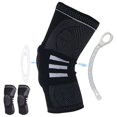 Imagen de Rodillera de Compresión Menisco y Ligamento con Almohadillas Gel Rótula Estabilizadores Laterales para Hombre Mujer Correr Desgarro Alivio Del Dolor Recuperación LL