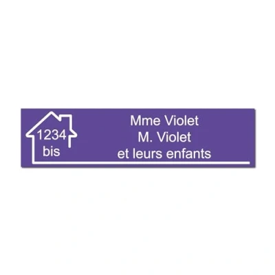 Imagen de Mygoodprice Placa para buzón, grabado de nombre y número, autoadhesiva personalizable, 10 x 2,5 cm, morada