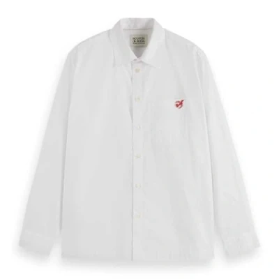 Imagen de Scotch &amp; Soda Core The Free Spirit Peace Bird Poplin Shirt Camiseta, White, 44 Mujeres