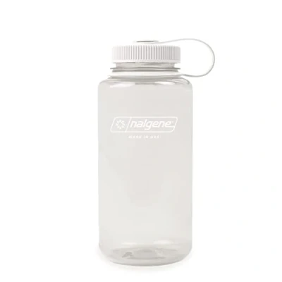 Imagen de Nalgene Botella de agua monocromática reciclada sin BPA para mochileros, senderismo, gimnasio, 32 onzas, inastillable, algodón