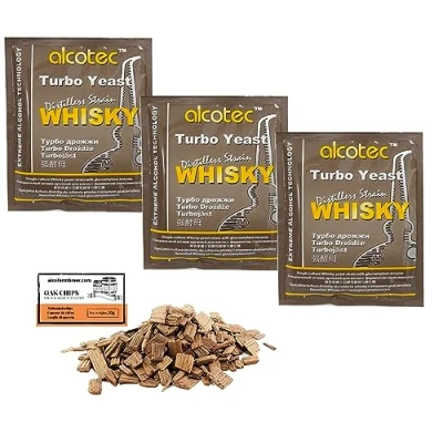 Imagen de 3 x Alcotec Whisky 73g, Levadura Para Fermentación, Turbo, Puré, de Vodka