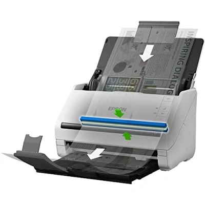 Imagen de Epson Workforce DS 530II, Escáner Vertical de Color A4, USB, Alimentador automático Documentos, escaneado Doble Cara (dúplex), Blanco