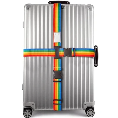 Imagen de OW Travel Correas para Maletas Cruz Seguridad Maleta Resistentes de Equipaje con Etiqueta Correa Accesorios Viaje Cinta Arcoíris