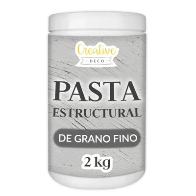 Imagen de Creative Deco Pasta Estructural de Grano Fino 2 kg Gris para Proyectos Artísticos Pintura Acrílica Fácil Usar con Espátula Crear Efectos 3D, Estructuras, Texturas