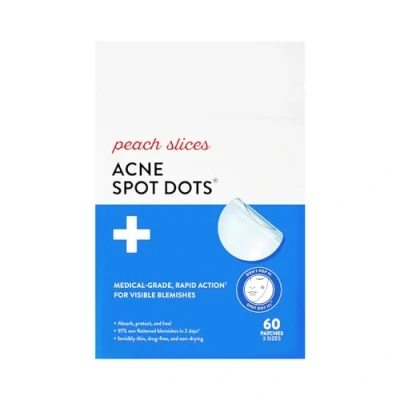 Imagen de Peach Slices Puntos de acné Parche espinilla hidrocoloide transparente para granos y brotes Trata, drena, encoge imperfecciones