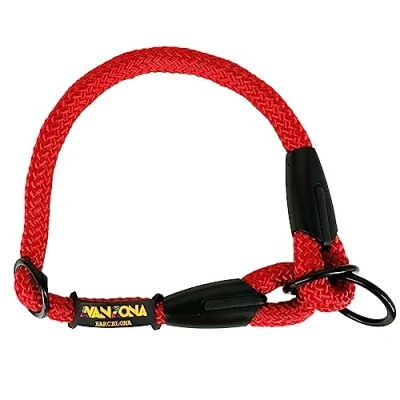 Imagen de Collar Antitirones Perro. Collares Adiestramiento para Perros Pequeños Medianos y Grandes. Nylon Redondo Resistente. Fábrica en España. Rojo.