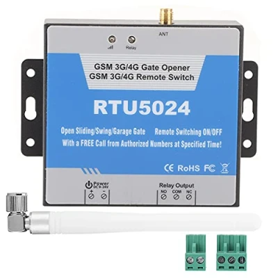 Imagen de GOTOTOP Abridor de Puerta gsm, Controlador Acceso RTU 5024, Interruptor Encendido/Apagado Remoto, Llamada Gratuita, Soporte Comando SMS 850/900/1800 / 1900MHz