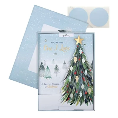 Imagen de Hallmark Tarjeta de Navidad en caja para alguien que amo, escena clásica invierno con diseño árbol