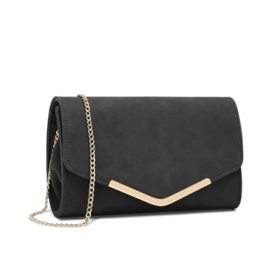Imagen de Miss Lulu Bolsa de Cadena Mujer, Carteras Mano Bandolera Ante, Negro