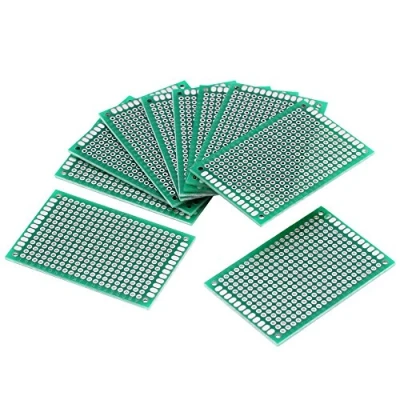 Imagen de 10 piezas placa de prototipos, rejilla lateral doble 4 x 6 cm Accesorios para proyectos electrónicos soldadura PCB DIY