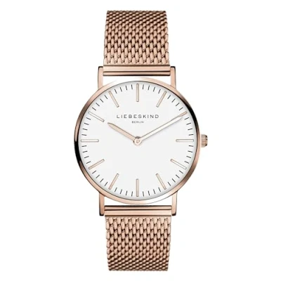 Imagen de Liebeskind New Case Mesh, Reloj Mujer, Oro Rosa Blanco, 34 mm