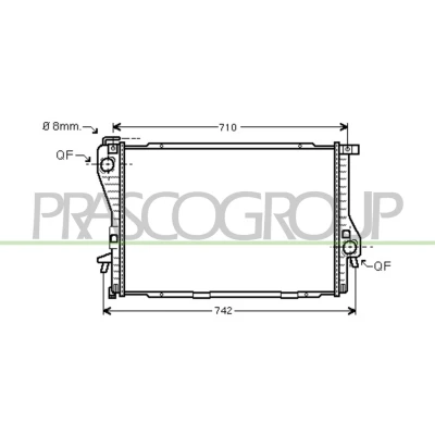Imagen de PRASCO BM044R006 Radiador, refrigeración del motor Aluminio 652 435 34 Con acoplamientos rápidos Aletas unidas mecánicamente
