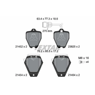 Imagen de TEXTAR 2145201 Juego de pastillas freno AUDI: A8 D2, A6 C4 Berlina, 100 Berlina