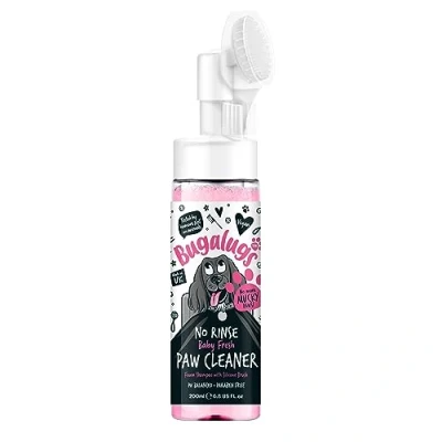 Imagen de BUGALUGS Limpiador de patas perro, champú espuma sin enjuague para gatos y perros con cabezal cepillo silicona, productos aseo agua. apto viajes