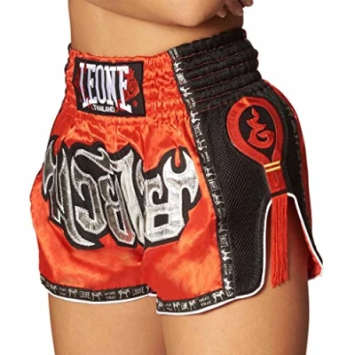 Imagen de LEONE 1947, Pantalones Cortos Bangkok Kick Thai, Unisex Adulto, Rojo, L, AB754