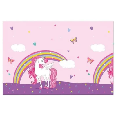 Imagen de ALMACENESADAN, 5340, Pack Fiesta cumpleaños; Compuesto por Mantel de Unicornio, Dimensiones 120x180 centimetros