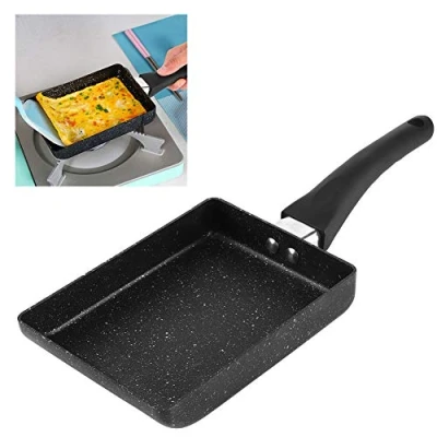Imagen de sartén Tortilla, Sarten cuadrada Japonesa, para tortillas de huevos, japonesa Tamagoyaki con revestimiento cerámica antiadherente, mini olla freír