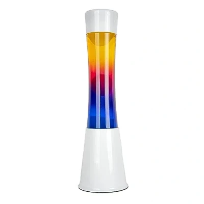 Imagen de Fisura Lámpara de lava multicolor. Base blanca y cristal Con efecto degradado relajante. bombilla repuesto. 11 cm x 11cm 39,5 cm.