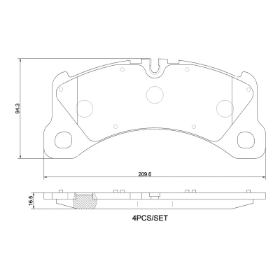 Imagen de BREMBO P 65 047 Juego de pastillas freno preparado para indicador desgaste sin accesorios PORSCHE: Macan, Panamera, Panamera Sport Turismo