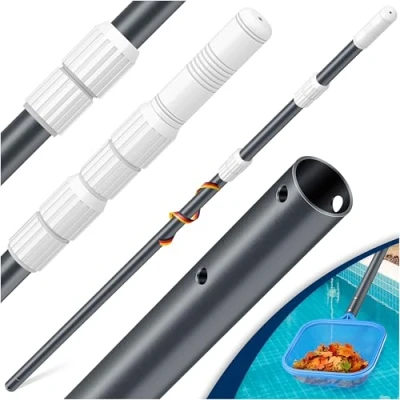 Imagen de KESSER ® Poste telescópico para Piscina de Aluminio Limpieza Piscinas 3 Piezas Regulable 1,20m a 3,60m Resistente la Intemperie y Estable, Antracita