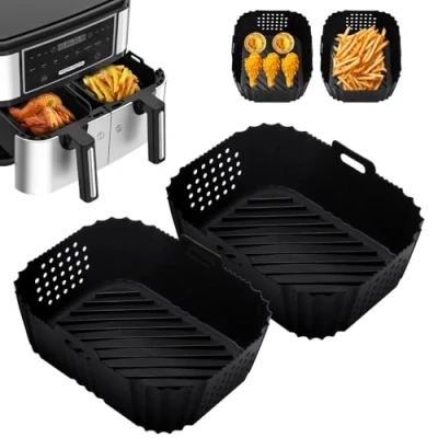 Imagen de 2 Piezas Molde Silicona Freidora de Aire para Ninja SL400EU 9.5L,Air Fryer Accesorios Freidoras Foodi Max Dual Zone AF400EU AF300EU
