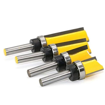 Imagen de fresa para copiar desmoler, recta cola 8 mm de copiado serie, hacer a mano un cajón u otro trabajo madera, amarillo (8 x 3/4 25 mm), 1 unidad