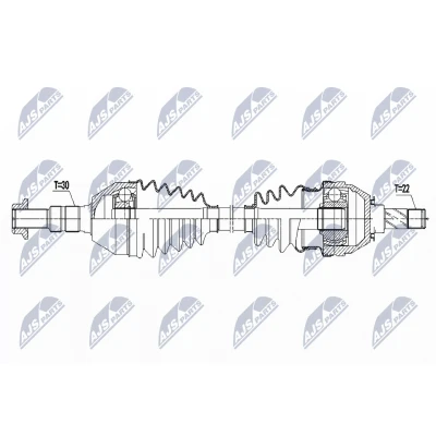 Imagen de NTY NPW PL 081 Árbol de transmisión Eje delantero, izquierda 619 Caja cambios manual OPEL: Vectra C Berlina, FIAT: Croma II Familiar