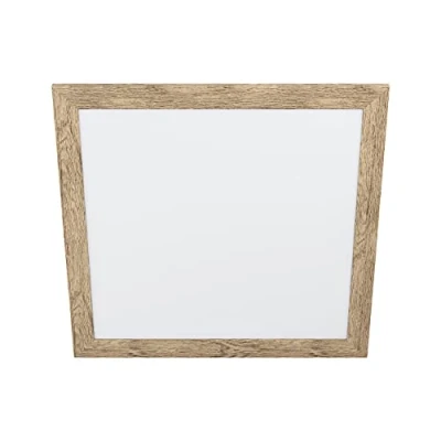 Imagen de EGLO LED panel Piglionasso, con marco decorativo de madera, lámpara techo madera en marrón claro flameado, iluminación cocina, luz oficina, L x A 64,5 cm