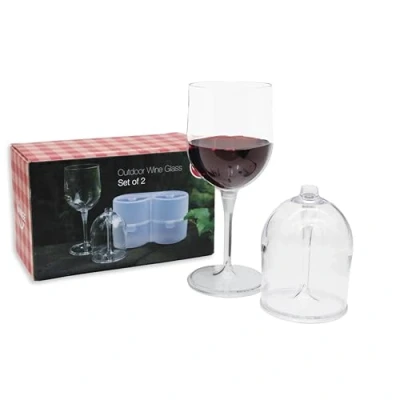 Imagen de Winkee Original 2 copas de vino To Go Elegante degustación para llevar Aproximadamente 320 ml Accesorio festival con caja práctica